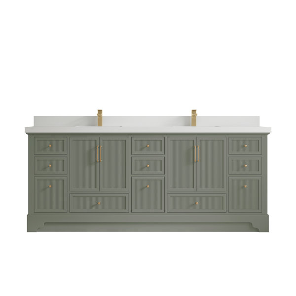 Willow Collections Alys 84" Double Bathroom Vanity Set (Knobs Option) | Wayfair